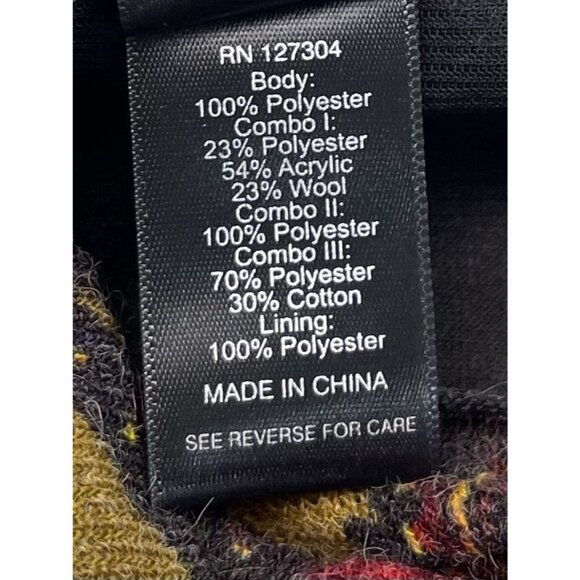 ALI MILES Womens Plus 3X Jewel Tone Purple Patchwork 3/4-Sleeve Boho TUNIC EUC - Picture 8 of 9